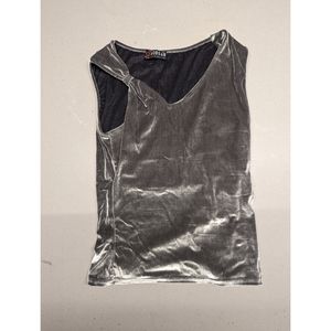 Vintage silver velvet tank top